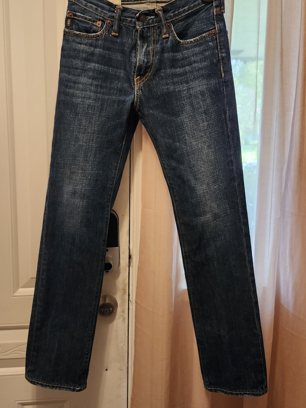 Men's Dark Blue Straight-Leg Jeans